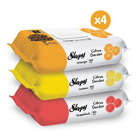 Sleepy Citrus Garden Islak Bebek Havlusu 12x90 (1080 Yaprak)